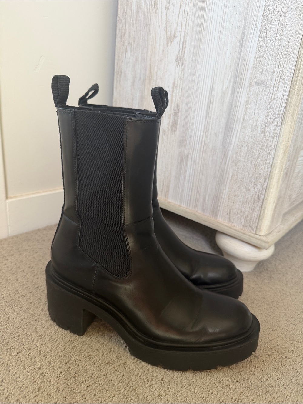 Black Platform Zara Boots - Women's